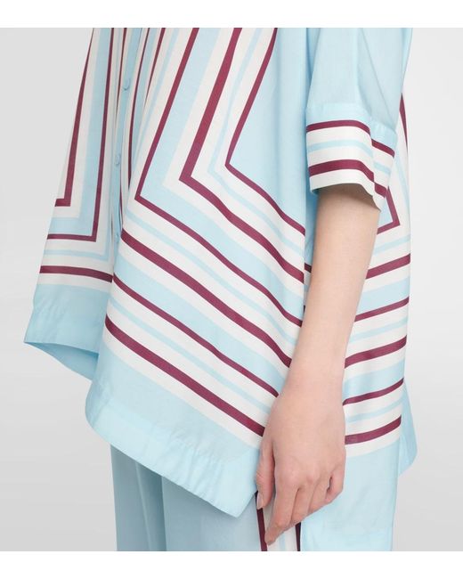 Jonathan Simkhai Blue Bowman Printed Oversized Shirt