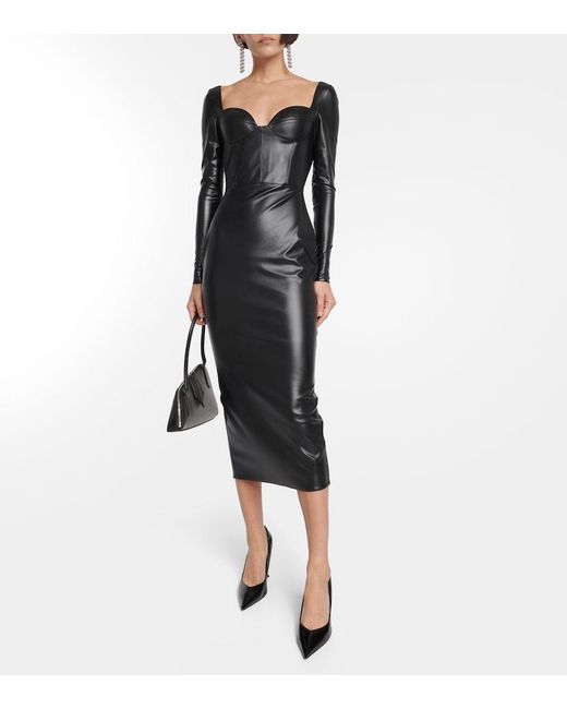 Alex Perry Black Blade Sweetheart Midi Dress