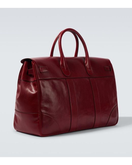 Brunello Cucinelli Red Leather Tote Bag for men