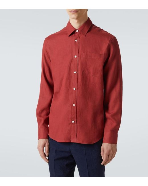 Dunhill Red Linen Shirt for men