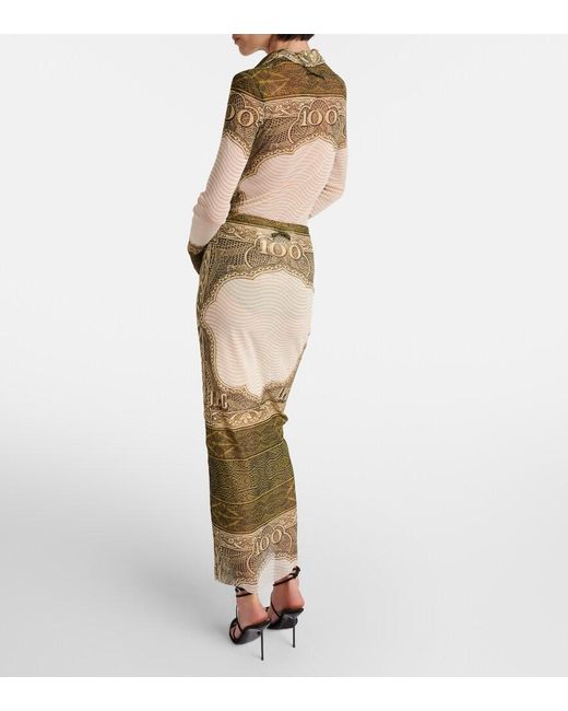 Jean Paul Gaultier Natural Printed Maxi Skirt