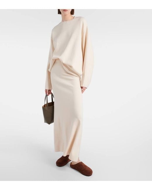 FFORME White Oversized Wool And Cotton Sweater
