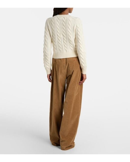 Polo Ralph Lauren Natural Cable-Knit Wool And Cashmere Cardigan