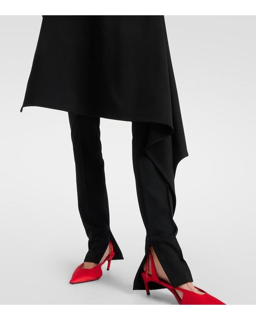 The Attico Black Draped Slim Pants