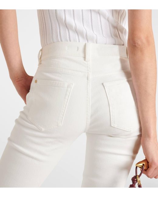 7 For All Mankind White Mid-rise Bootcut Jeans