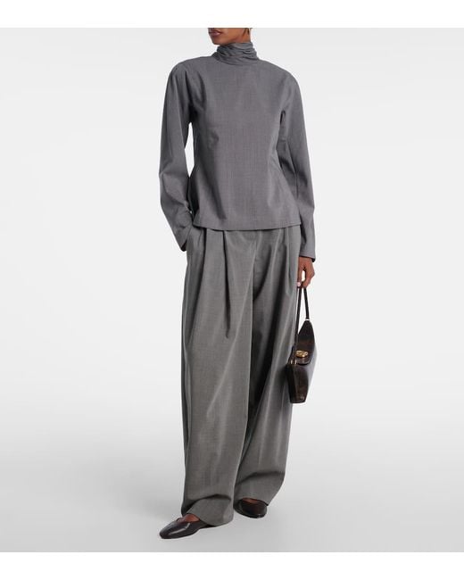 Jacquemus Gray Weite Hose Aus Wolle