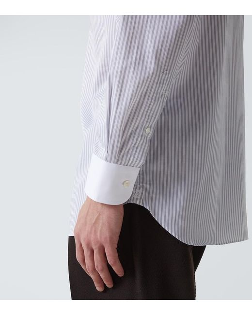 Dunhill Blue Striped Cotton Twill Shirt for men