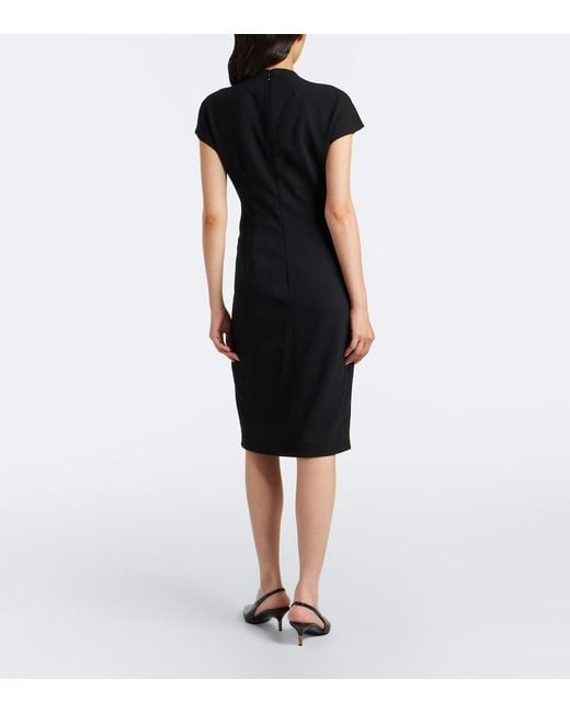 Jil Sander Black Cutout Virgin Wool Minidress