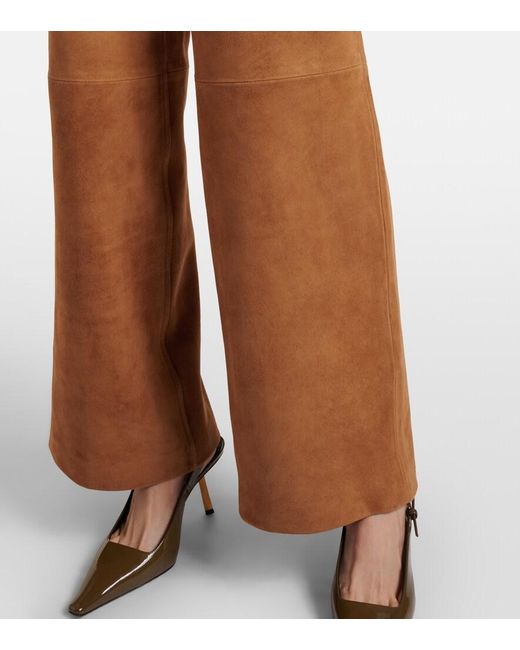 Nour Hammour Brown Milo Suede Wide-Leg Pants