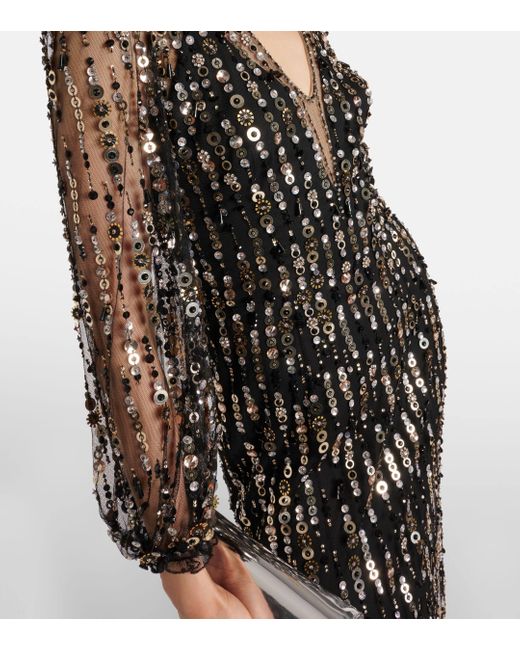 Jenny Packham Black Moondance Sequined Gown