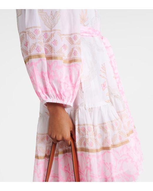 Juliet Dunn Pink Bedrucktes Minikleid Aus Baumwolle