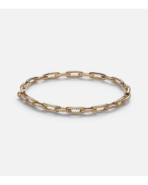 Pulsera Stax Chain Link De Oro De 18 Ct Con Diamantes David Yurman de color Metallic