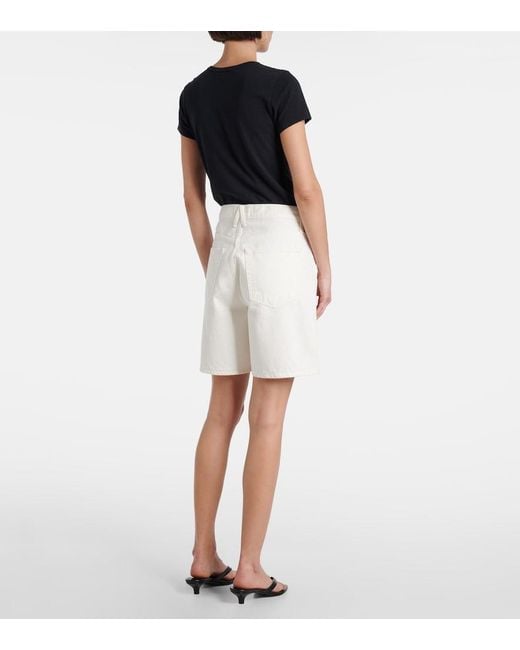 SLVRLAKE Denim White Square Denim Shorts
