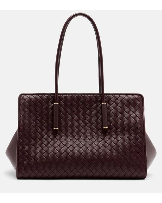 Bottega Veneta Purple Barbara Intrecciato Leather Tote Bag