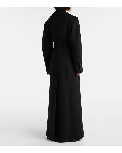 Dries Van Noten Black Wool-Blend Twill Coat