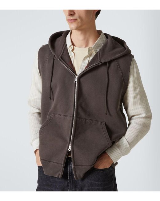 Our Legacy Brown Motor Cotton Jersey Zip-Up Vest for men