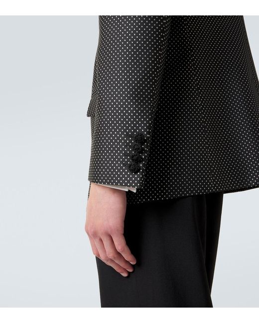Valentino Black Polka-Dot Jacquard Tuxedo Jacket for men