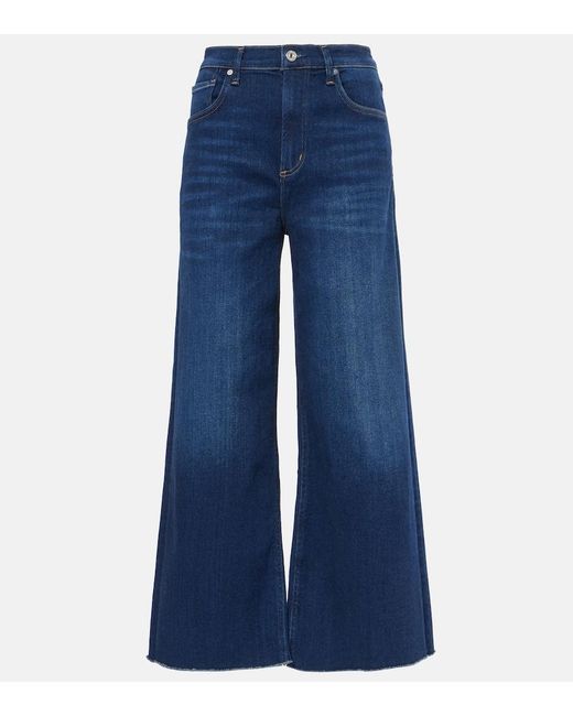 Citizens of Humanity Blue Lyra Cropped High-Rise Wide-Leg Jeans