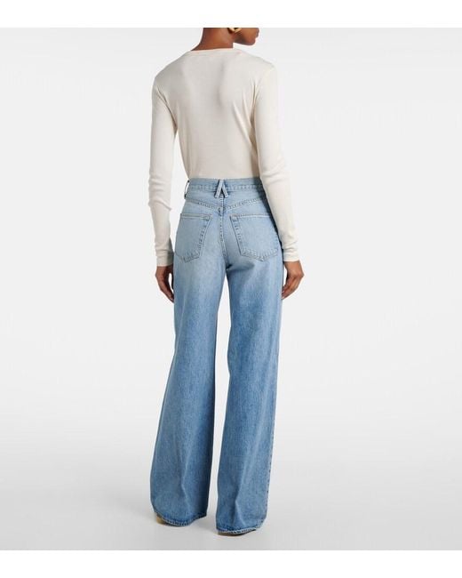 SLVRLAKE Denim Blue Eva High-Rise Wide-Leg Jeans