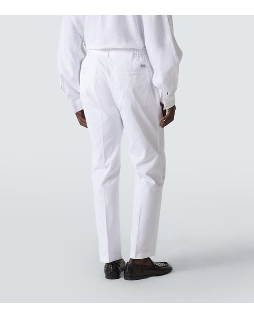 Dolce & Gabbana White Cotton Chinos for men