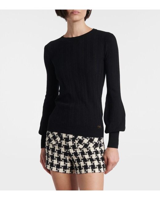 Valentino Black Maglia Virgin Wool Sweater