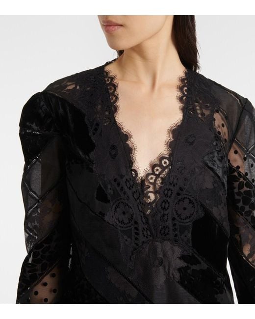 Zimmermann Black Spliced Eden Midi Dress