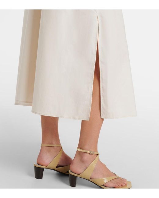 Lemaire White Tie-Neck Cotton And Silk Shirt Dress