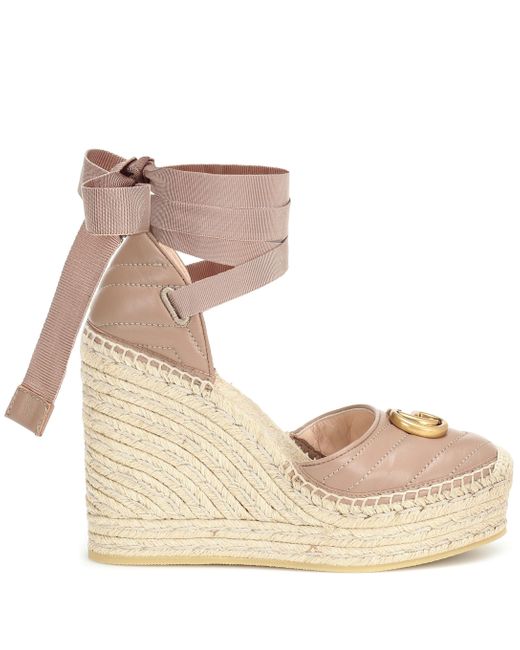 gucci leather platform espadrille