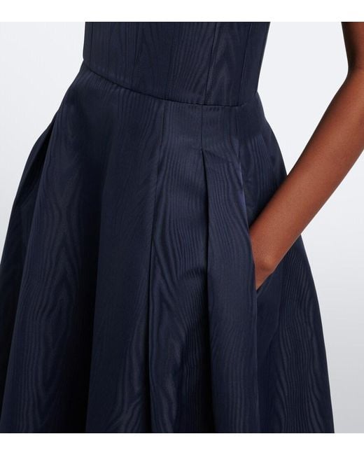 Rebecca Vallance Blue Sapphire Embellished Taffeta Gown