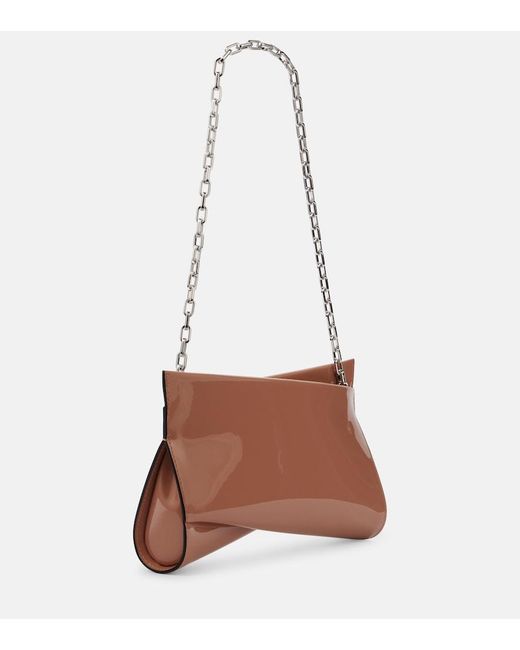 Christian Louboutin White Loubitwist Small Patent Leather Clutch