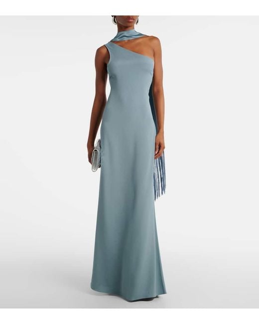 Robe Longue Caroline En Crepe ‎Taller Marmo en coloris Blue