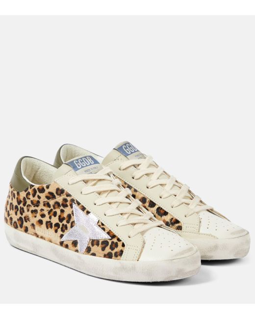 Golden Goose Deluxe Brand Metallic Super-star Leopard-print Leather Sneakers