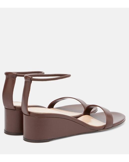 Gianvito Rossi Brown Leather Wedge Sandals