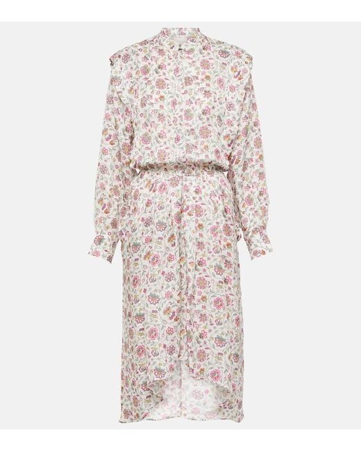 Isabel Marant Natural Lokeya Floral Midi Dress