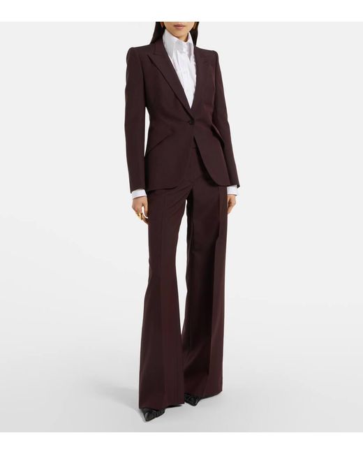 Alexander McQueen Purple Weite Hose Aus Wolle Und Mohair