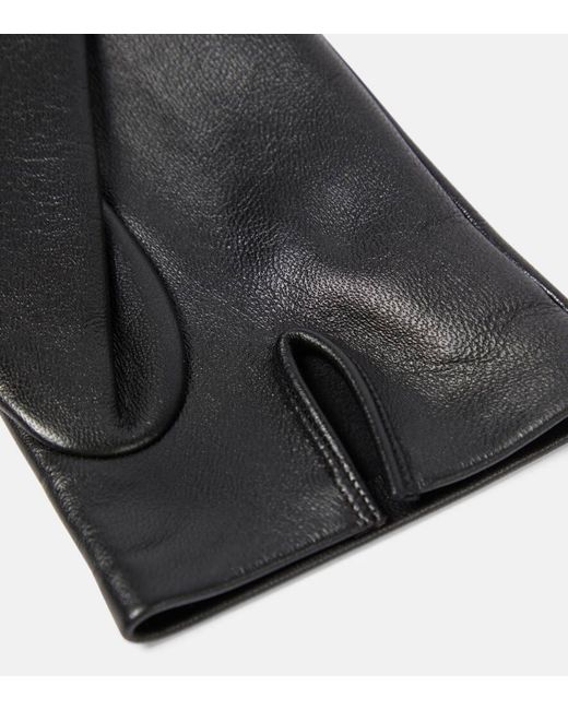 The Row Black Lorella Leather Gloves