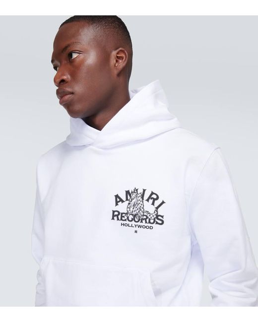Amiri White Logo-print Cotton Hoodie for men