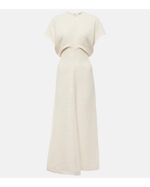 Totême  White Draped Maxi Dress