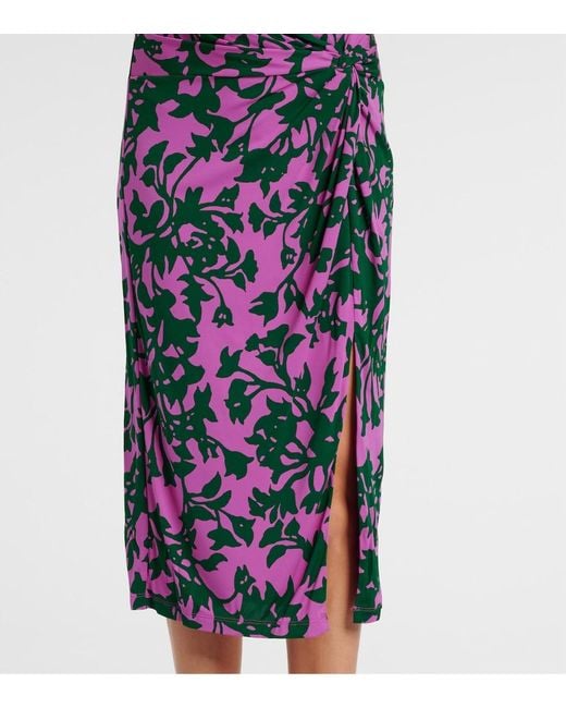 Diane von Furstenberg Purple Aviel Printed Midi Dress