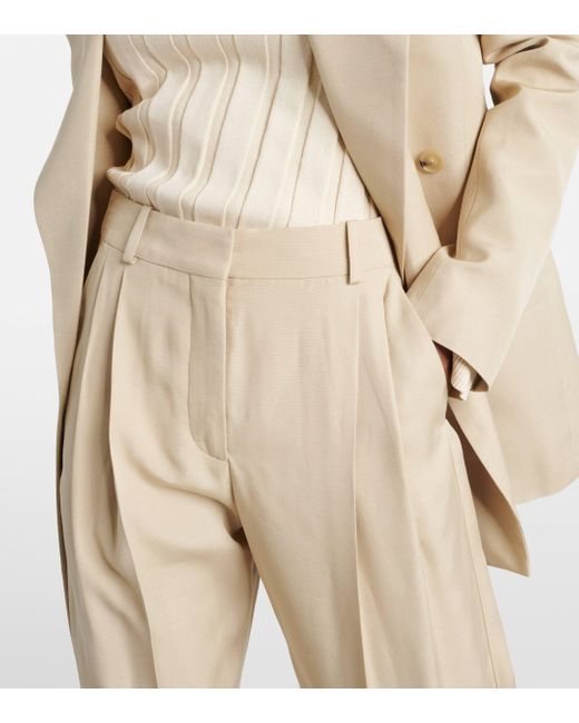 Stella McCartney Natural Iconic High-rise Cropped Pants