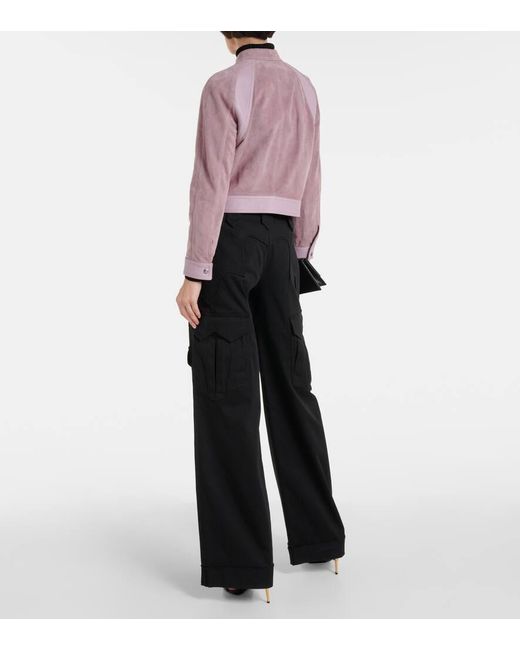 Giacca cropped in suede di Tom Ford in Pink