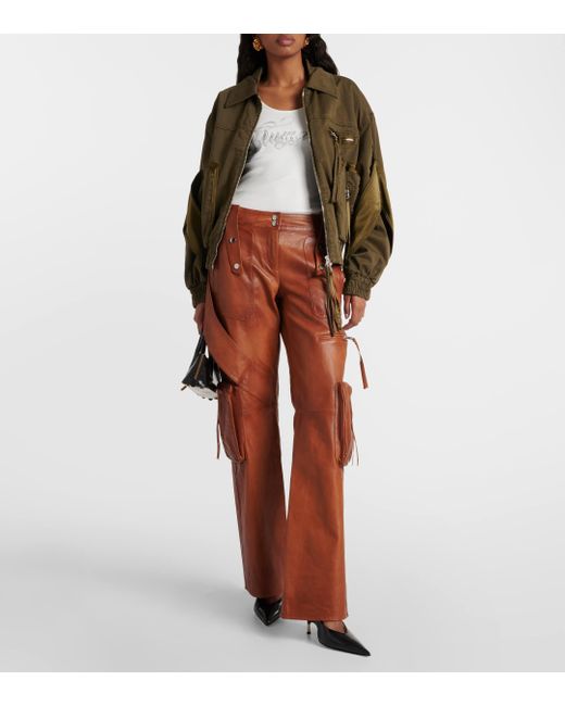 Blumarine Brown Leather Cargo Pants