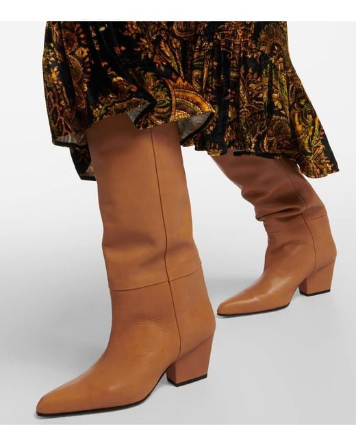 Paris Texas Brown Jane Leather Knee-High Boots