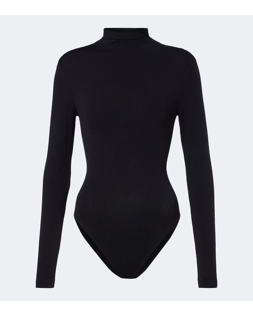 Wolford Blue Shaping Turtleneck Jersey Bodysuit
