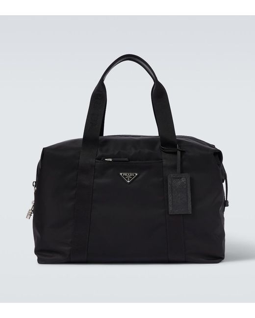Prada Weekender Aus Re-Nylon Mit Lederbesatz in Black für Herren