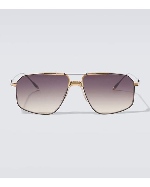 Jacques Marie Mage Brown Jagger Aviator Sunglasses for men
