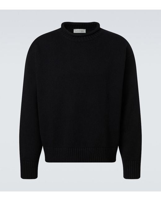 Studio Nicholson Black Wool And Cotton Sweater for men