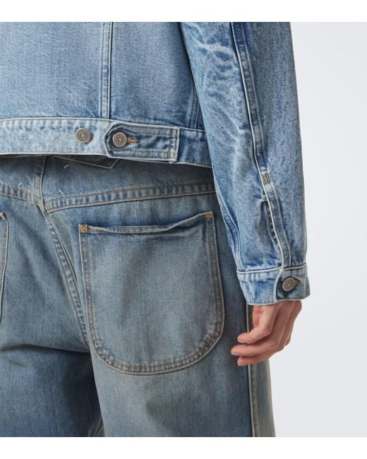 Maison Margiela Blue Patchwork Denim Jacket for men