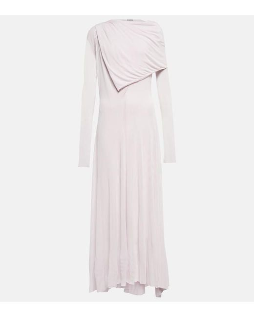 Jil Sander Pink Draped Crepe Gown