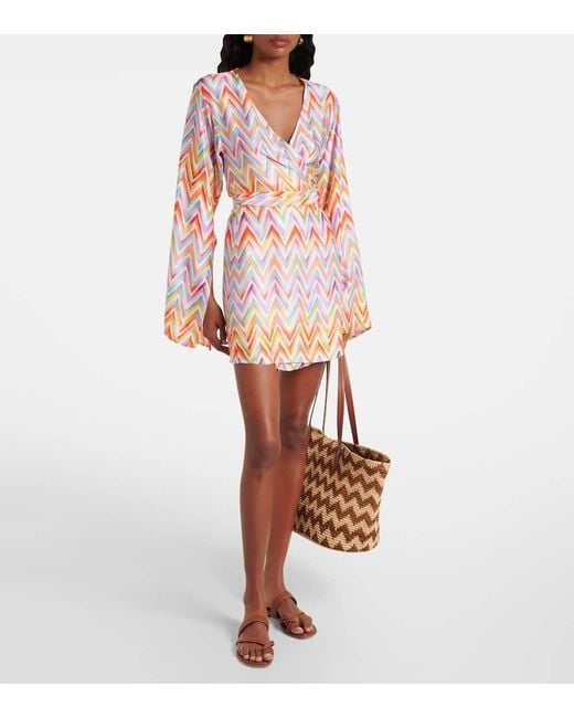 Missoni Orange Zigzag Belted Minidress